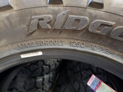 PAIR 37x12.50R20 Nitto Ridge Grappler 126 Q E - Used Tires