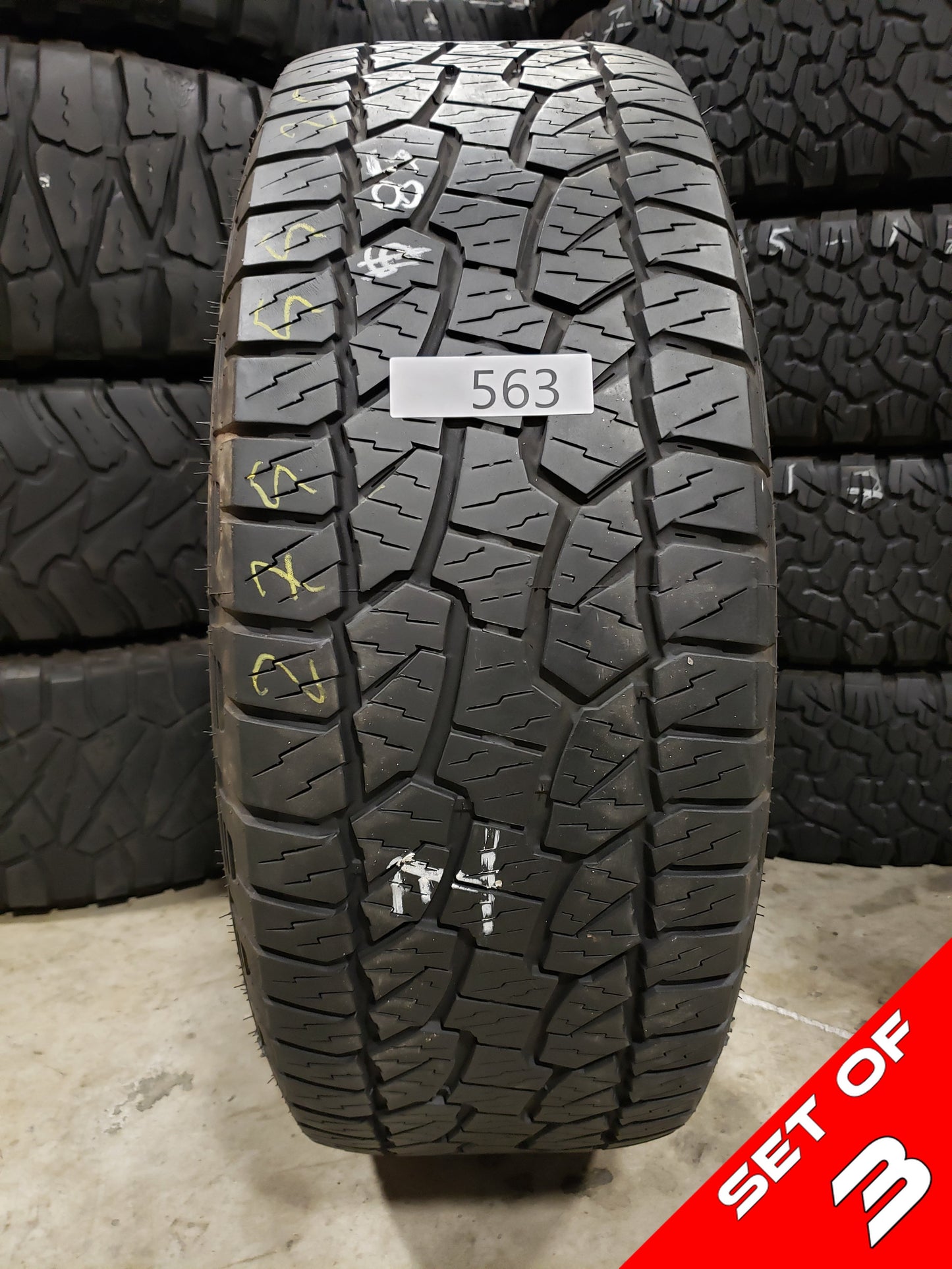 SET OF 3 275/55R20 Hankook Dynapro AT-M 113 T XL - Used Tires