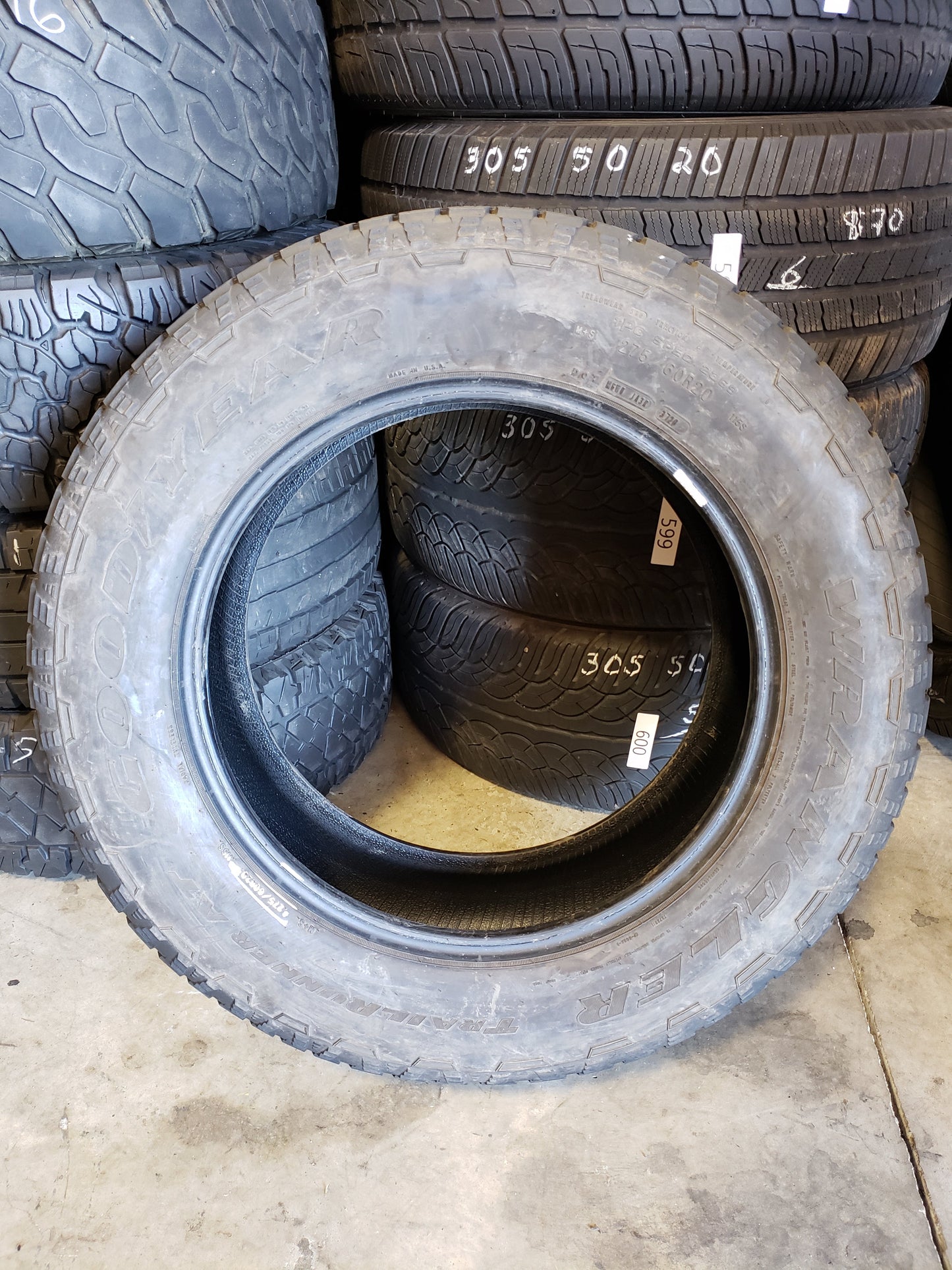 SET OF 2 275/60R20 Goodyear Wrangler Trail Runner AT 115 S SL - Used Tires