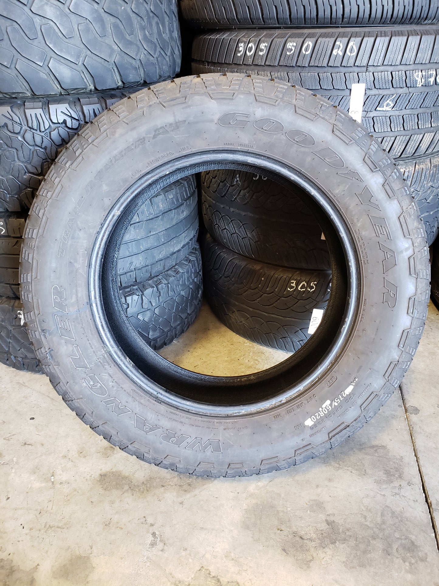 SET OF 2 275/60R20 Goodyear Wrangler Trail Runner AT 115 S SL - Used Tires