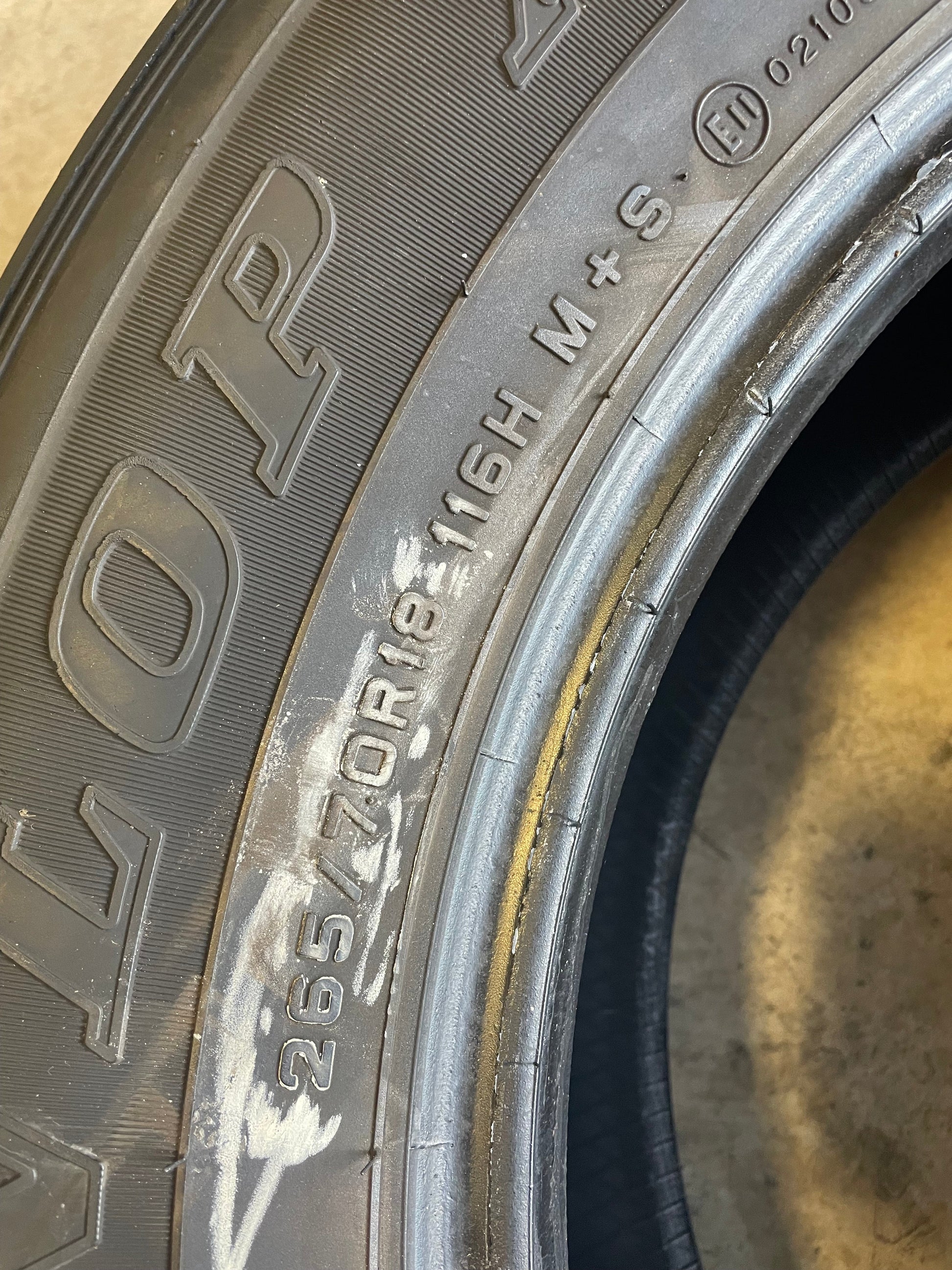 SINGLE 265/70R18 Dunlop Grandtrek AT23 116 H SL - Used Tires