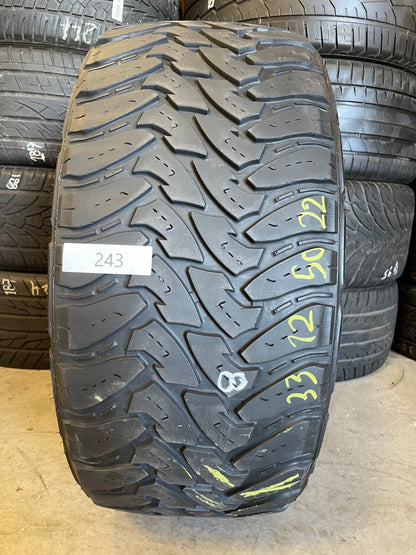 PAIR OF 33x12.50R22 TOYO Open Country M/T 109Q E - Used Tires