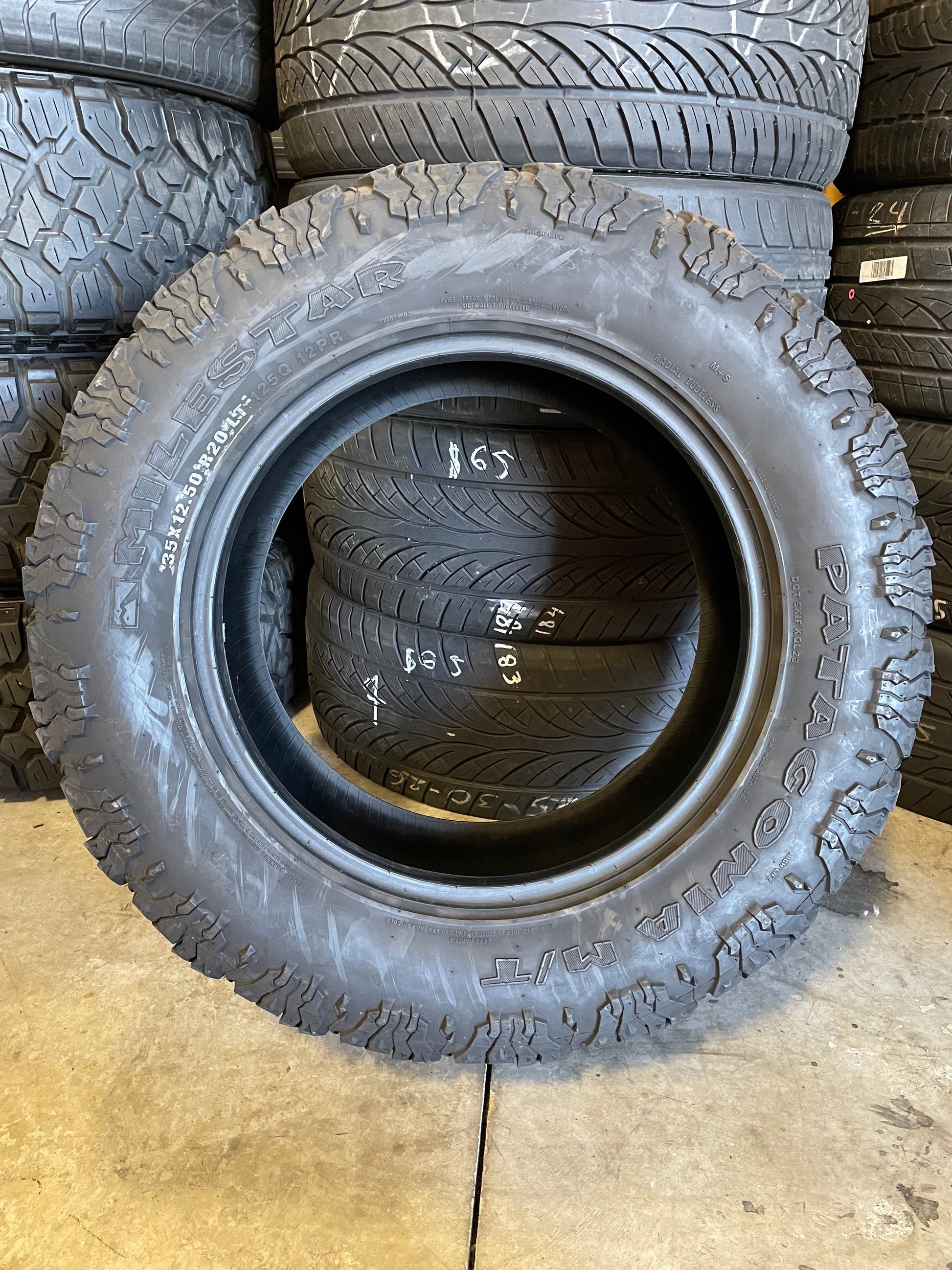 SINGLE 35X12.50R20 Milestar Patagonia M/T 125 Q F - Used Tires