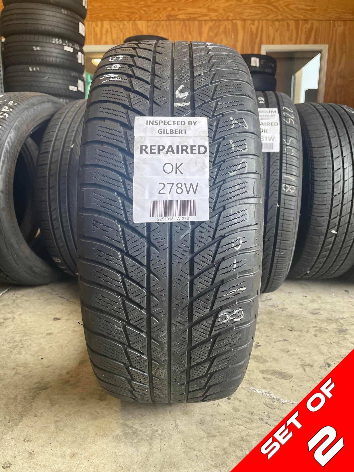 SET OF 2 225/50R18 Bridgestone Blizzak LM001 RFT 95 H SL - Used Tires