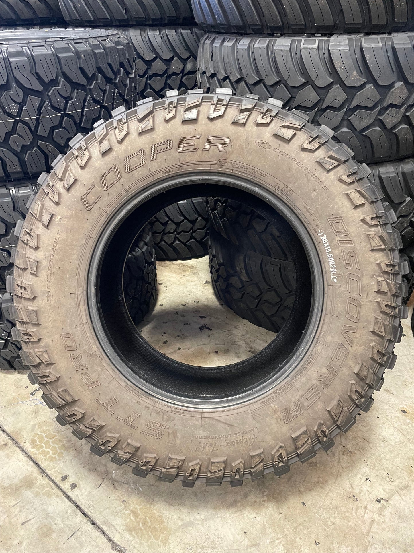 PAIR OF 38x13.50R20 Cooper Discoverer STT PRO 123 Q D - Used Tires