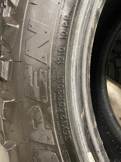 SINGLE 35x12.50R20 Toyo Open Country M/T 121 Q E - Used Tires