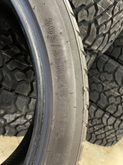PAIR OF 305/35R24 Versa Tyre TRX6000 112 V XL - Used Tires