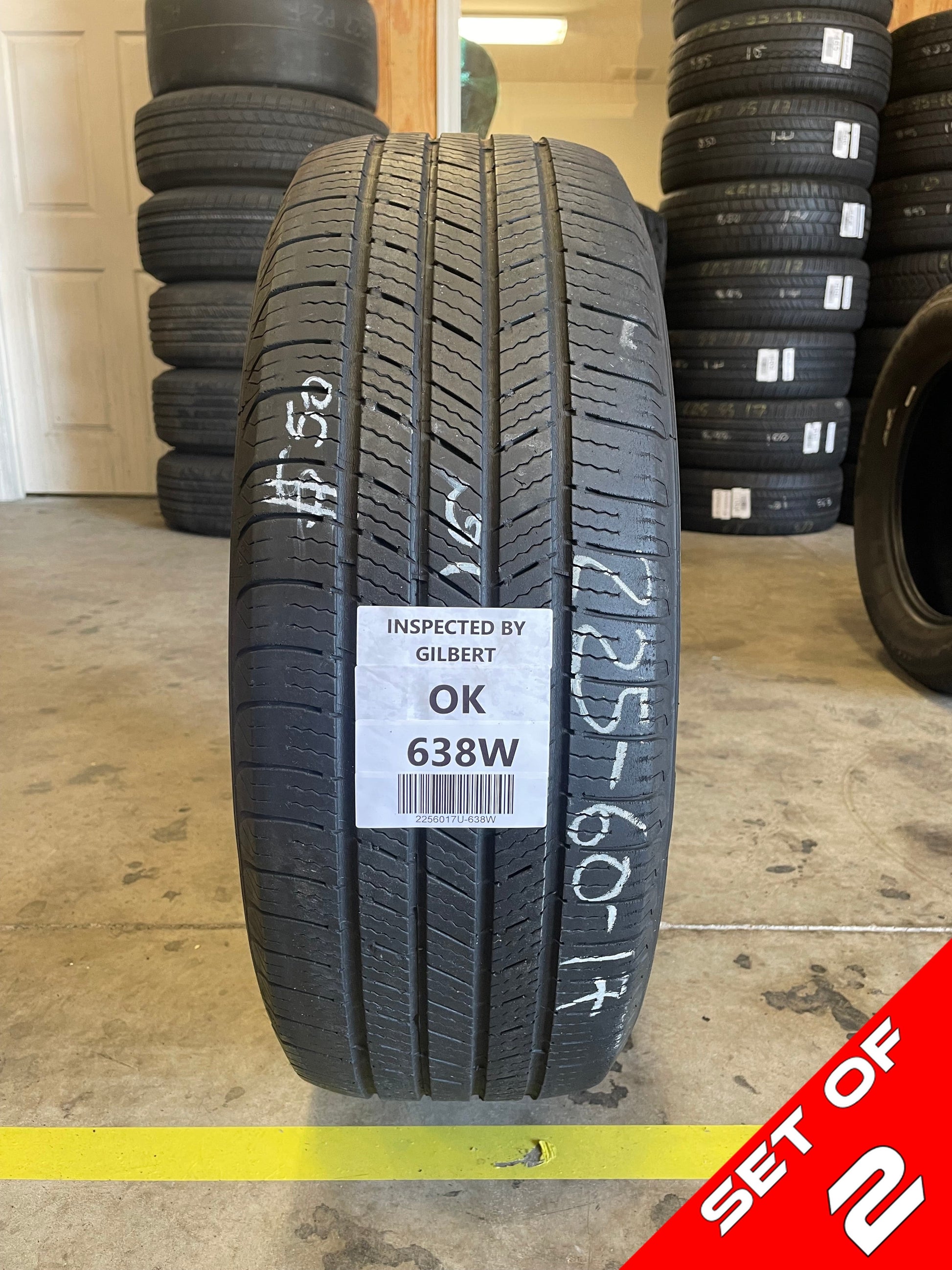 SET OF 2 225/60R17 Michelin Defender 99 T SL - Used Tires