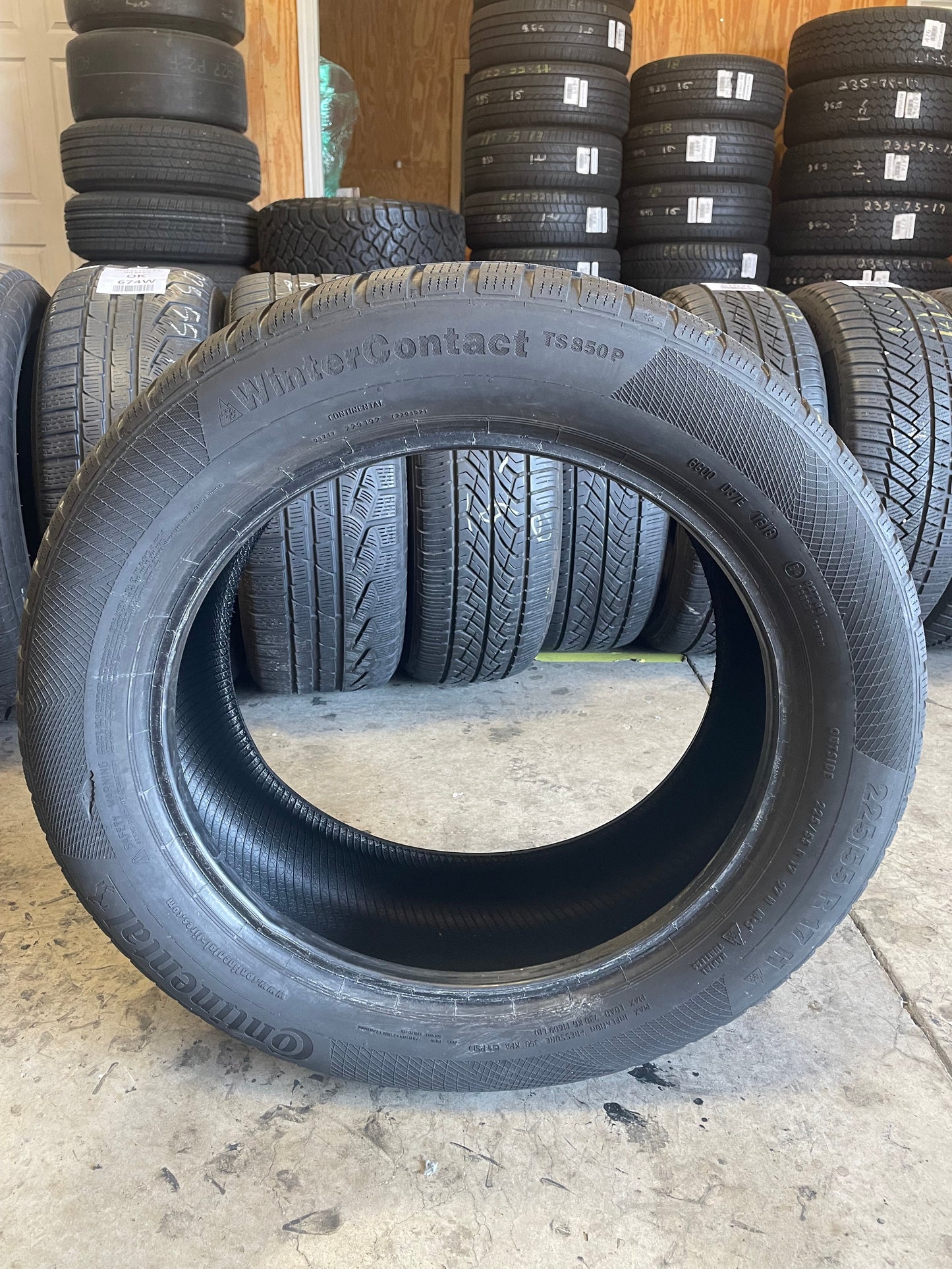 SET OF 4 225/55R17 Continental WinterContact TS850P 97 H SL - Used Tires