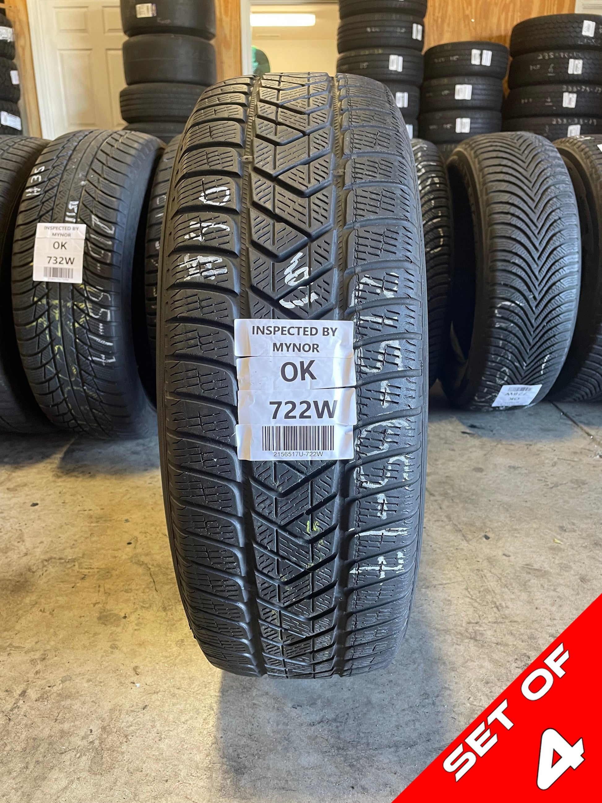 SET OF 4 215/65R17 Pirelli Scorpion Winter 99 H SL - Used Tires