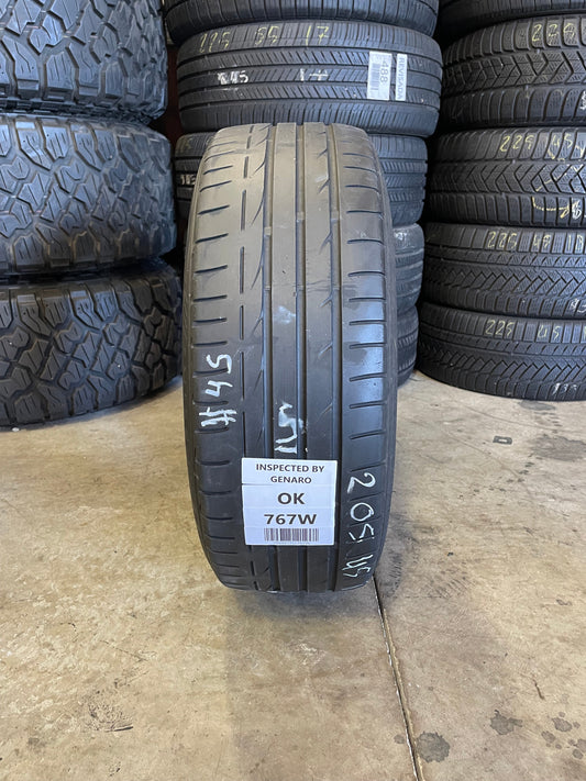 SINGLE 205/45R17 Bridgestone Potenza S001 84 W XL - Used Tires